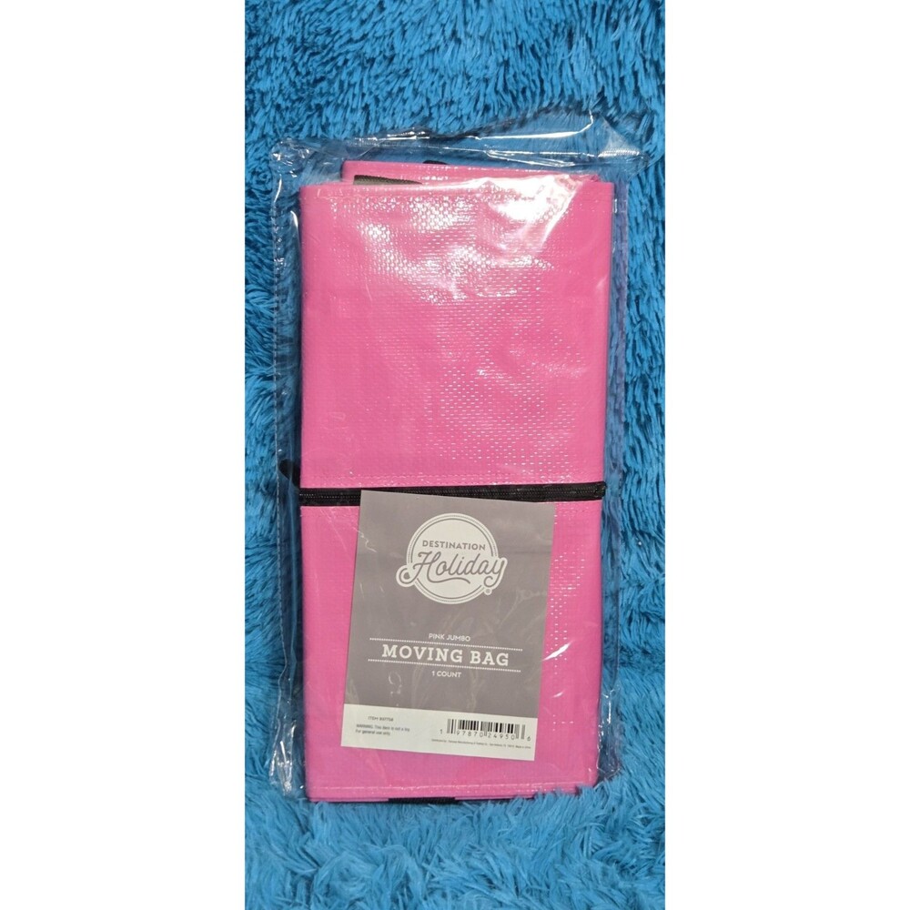 Destination Holiday Jumbo Pink Moving Bag Waterproof Zipper 29.1x12.9x14.6"